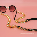 HIPHOP Rock-Stil Niete PU-Leder Acryl Dicke Brille Halskette Kette Anti-Drop-Brille Umhängeband Kette Edelsteine
